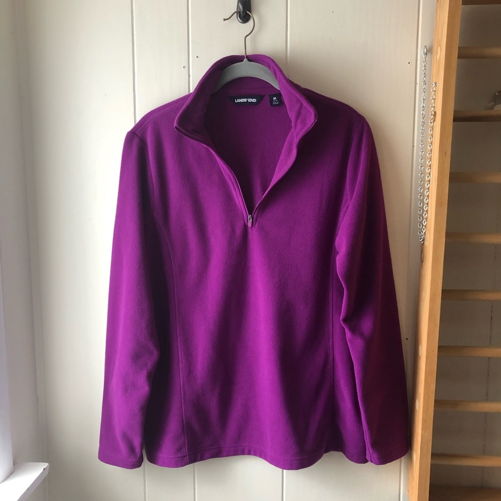 *LANDS’END Fuchsia Unisex Half Zip Women’s size M Sweater